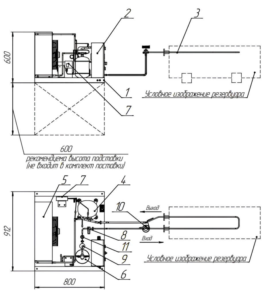 схема АПД 6.0 со встроенным теплообменником